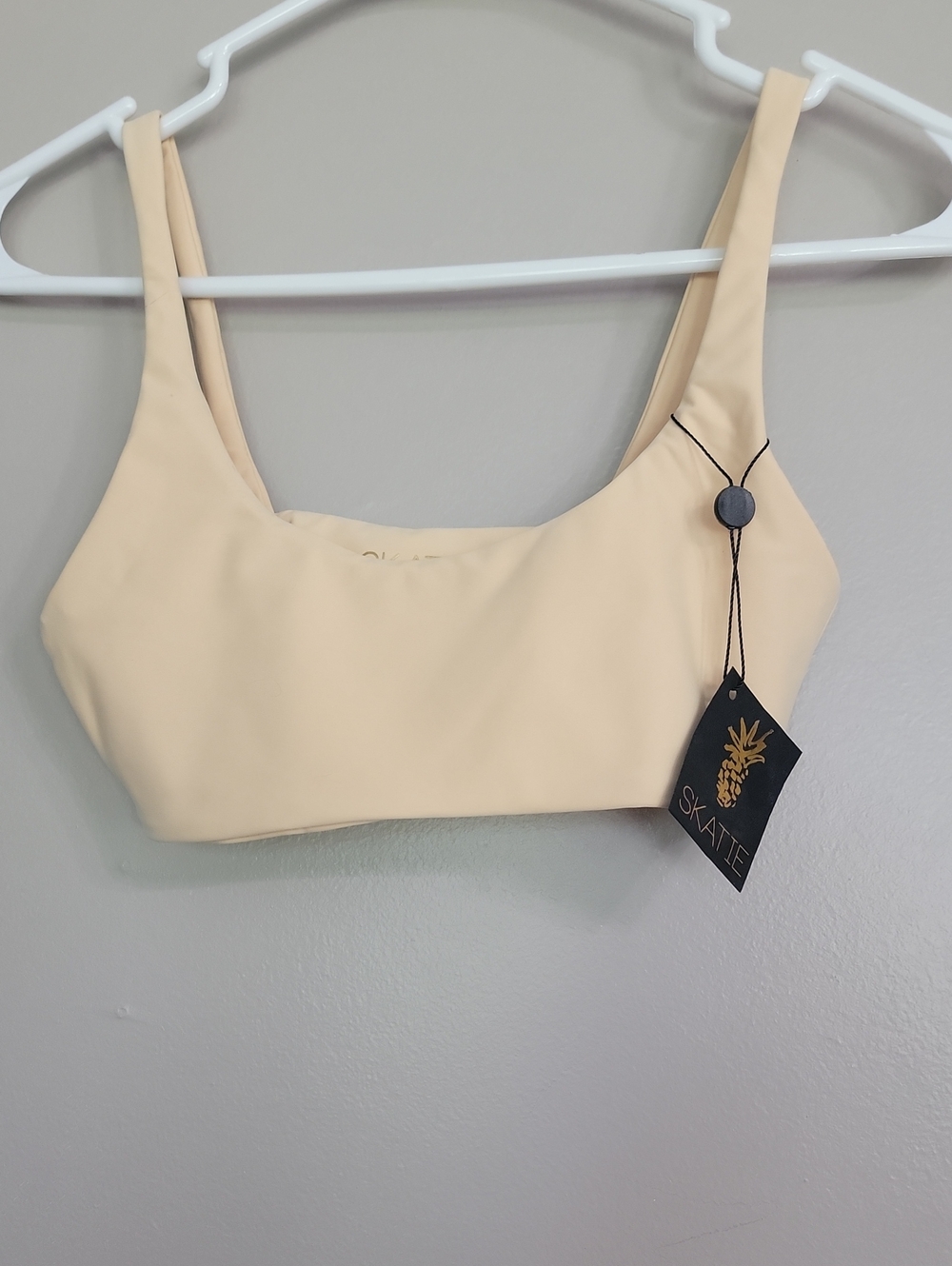 Skatie Pale Yellow Bikini Swimsuit Top Size S With Tags